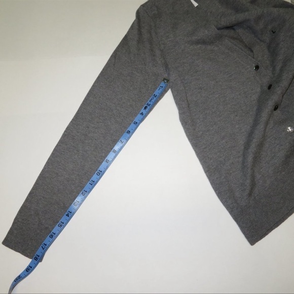 7th Avenue Gray Front Button V Neck Cardigan - Picture 6 of 8